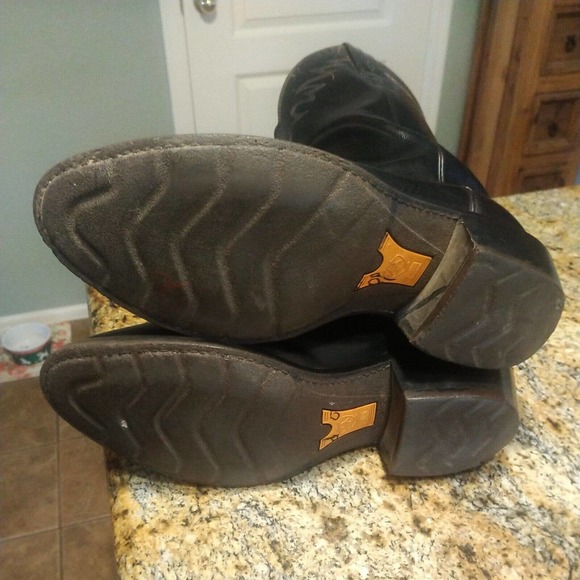 Ariat Black Deertan Legend Men's Leather Western Cowboy Boots Size 10 D - Picture 10 of 12